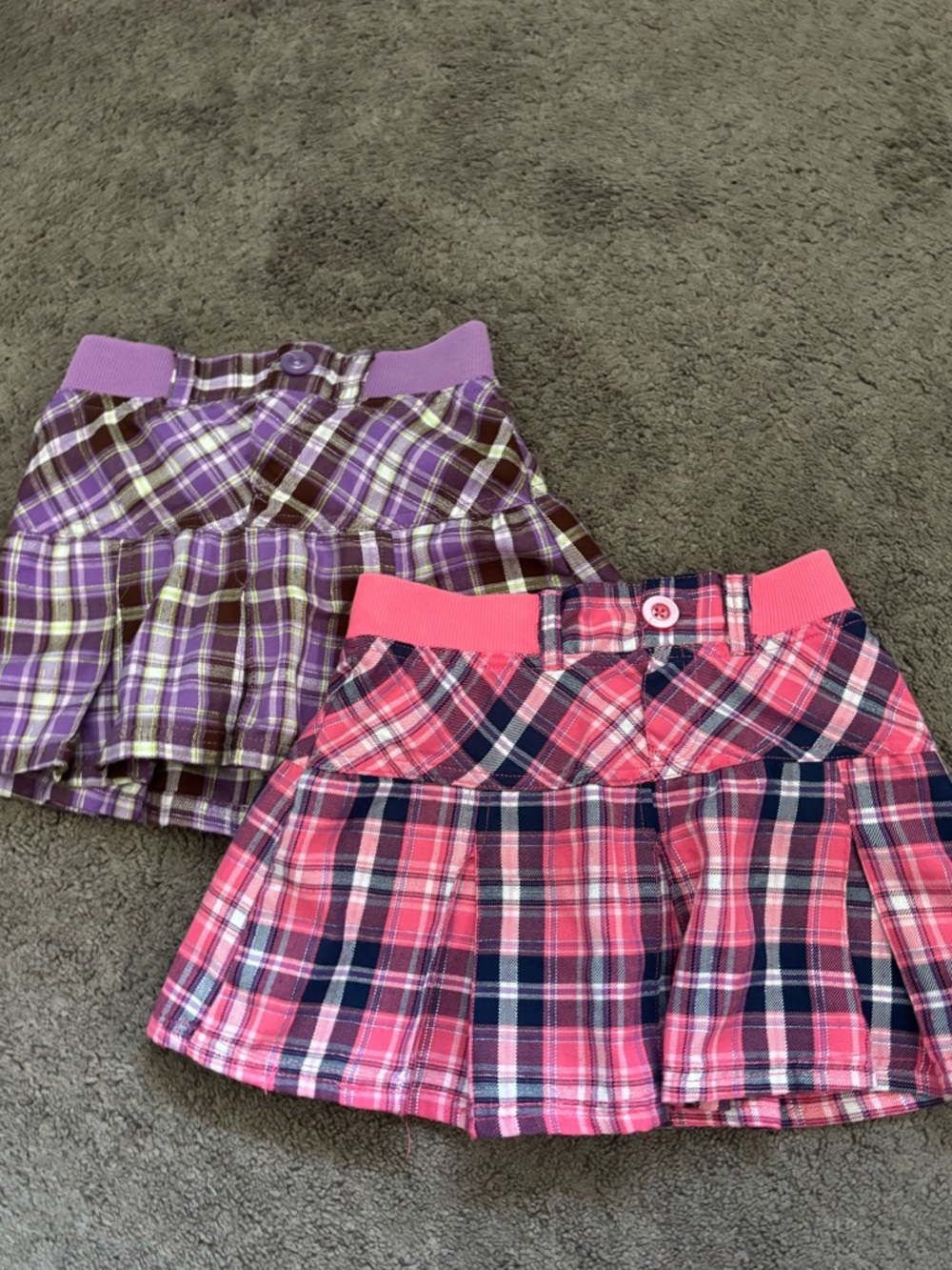 Lot of 2 Vintage Basic Editions Plaid Skirts 
Girls L 10-12